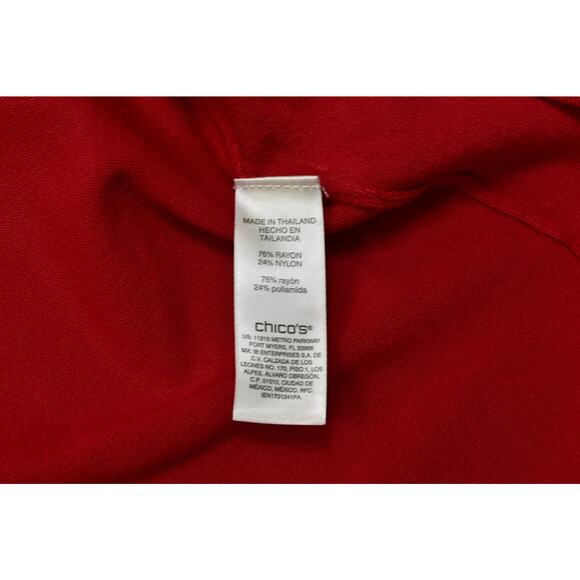 Chico's Red Rayon Nylon Blend Long Sleeve Sweater Size 3 - Picture 5 of 8